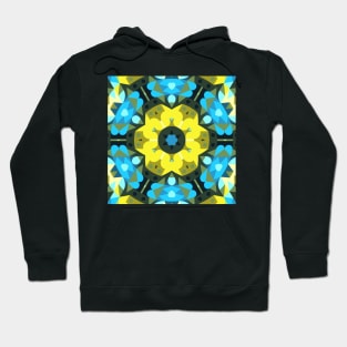 Retro Mandala Flower Blue and Yellow Hoodie